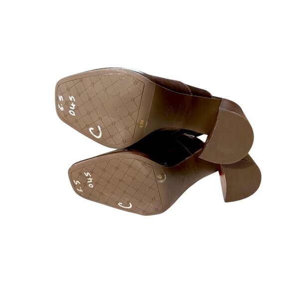 Antonio Melani Rae Brown Leather Slingback Block Heel Lace-Up Women 6.5 NWOB - Picture 7 of 8